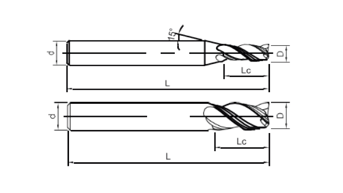 SA100-S3X-10025 Фреза концевая твердосплавная GESAC